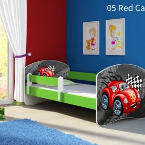 Dječji krevet ACMA s motivom, bočna zelena 180x80 cm 05 Red Car