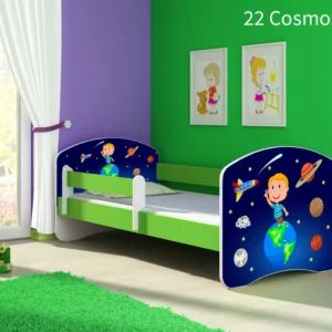 Dječji krevet ACMA s motivom, bočna zelena 160x80 cm 22 Cosmos