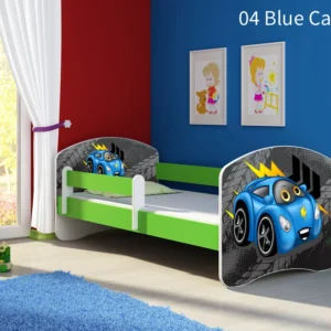 Dječji krevet ACMA s motivom, bočna zelena 160x80 cm 04 Blue Car