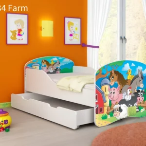Dječji krevet ACMA s motivom + ladica 140x70 cm 34 Farm