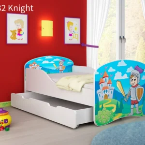 Dječji krevet ACMA s motivom + ladica 140x70 cm 32 Knight