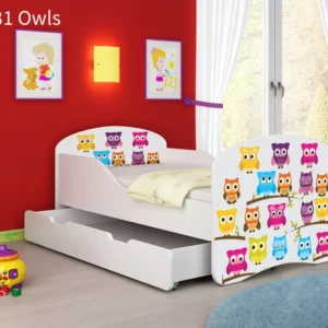 Dječji krevet ACMA s motivom + ladica 140x70 cm 31 Owls