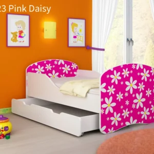 Dječji krevet ACMA s motivom + ladica 140x70 cm 23 Pink Daisy
