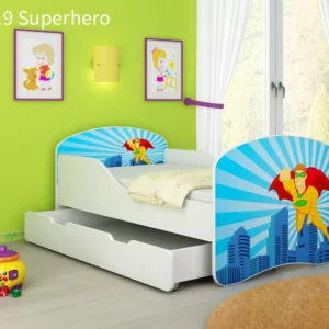 Dječji krevet ACMA s motivom + ladica 140x70 cm 19 Superhero