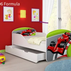 Dječji krevet ACMA s motivom + ladica 140x70 cm 06 Formula 1