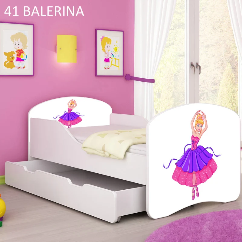 Dječji krevet ACMA s motivom + ladica 160x80 cm 41 Balerina
