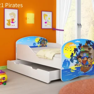 Dječji krevet ACMA s motivom + ladica 160x80 cm 21 Pirates
