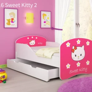 Dječji krevet ACMA s motivom + ladica 160x80 cm 16 Sweet Kitty 2