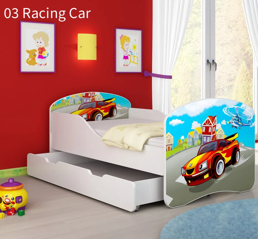 Dječji krevet ACMA s motivom + ladica 160x80 cm 03 Racing Car