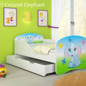 Dječji krevet ACMA s motivom + ladica 180x80 cm 27 Colored Elephant