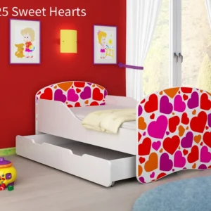 Dječji krevet ACMA s motivom + ladica 180x80 cm 25 Sweet hearts