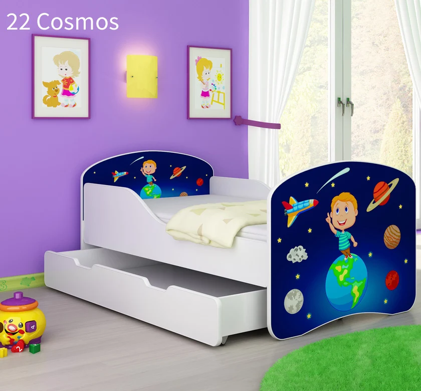 Dječji krevet ACMA s motivom + ladica 180x80 cm 22 Cosmos