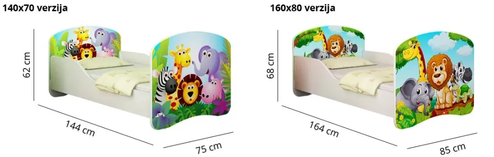 Dječji krevet ACMA s motivom + ladica 180x80 cm 18 Pony on rainbow