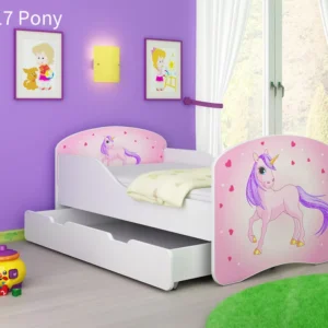 Dječji krevet ACMA s motivom + ladica 180x80 cm 17 Pony