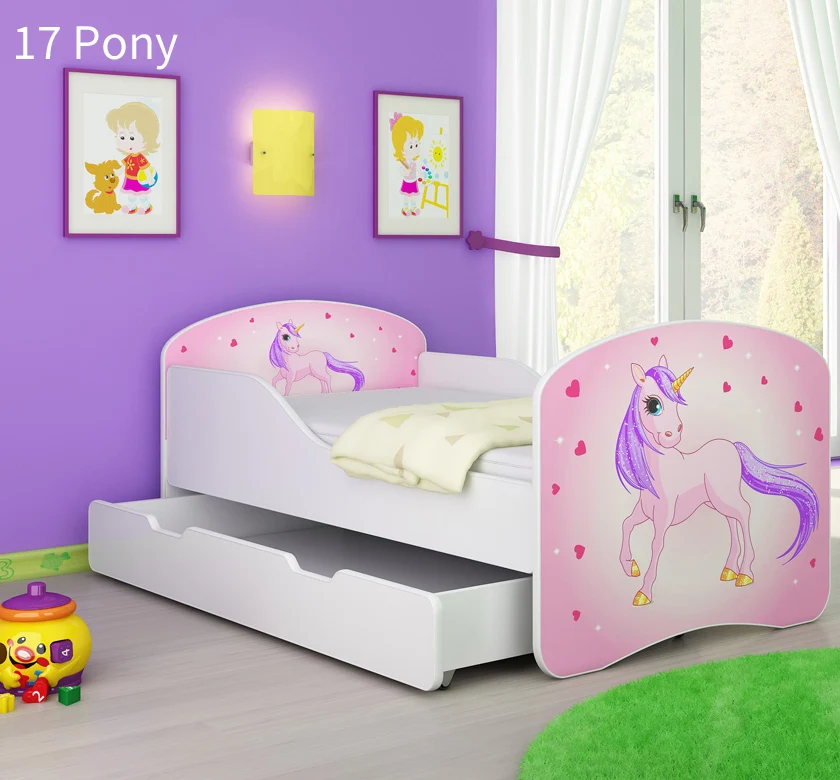 Dječji krevet ACMA s motivom + ladica 180x80 cm 17 Pony
