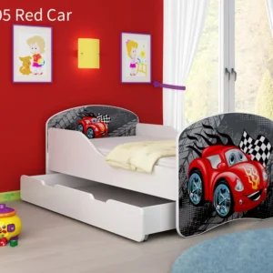 Dječji krevet ACMA s motivom + ladica 180x80 cm 05 Red Car