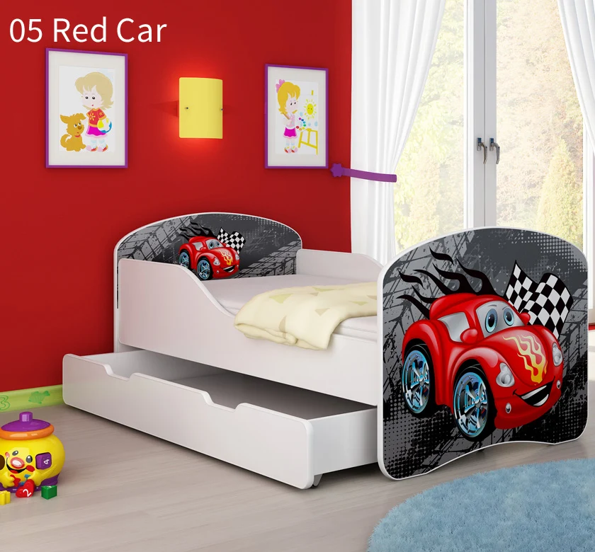 Dječji krevet ACMA s motivom + ladica 180x80 cm 05 Red Car