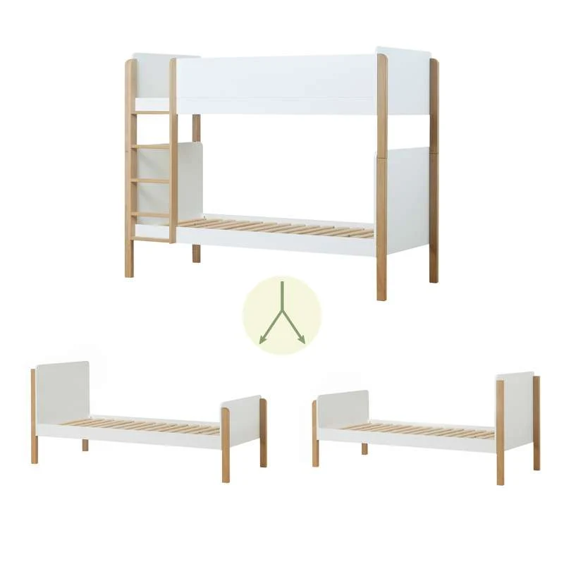 Hoppekids BLEND - 2-u-1 krevet s izvlačnim krevetom - 90x200 cm - Bukva