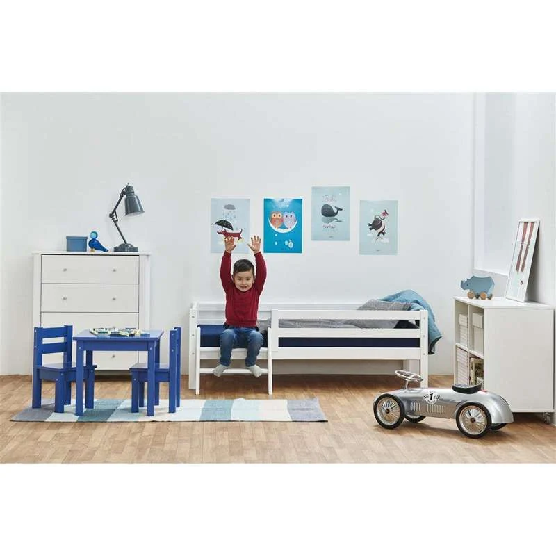 Hoppekids ECO Dream - Junior krevet s ljestvama i zaštitom za krevet - 70x160 cm. - Bijela