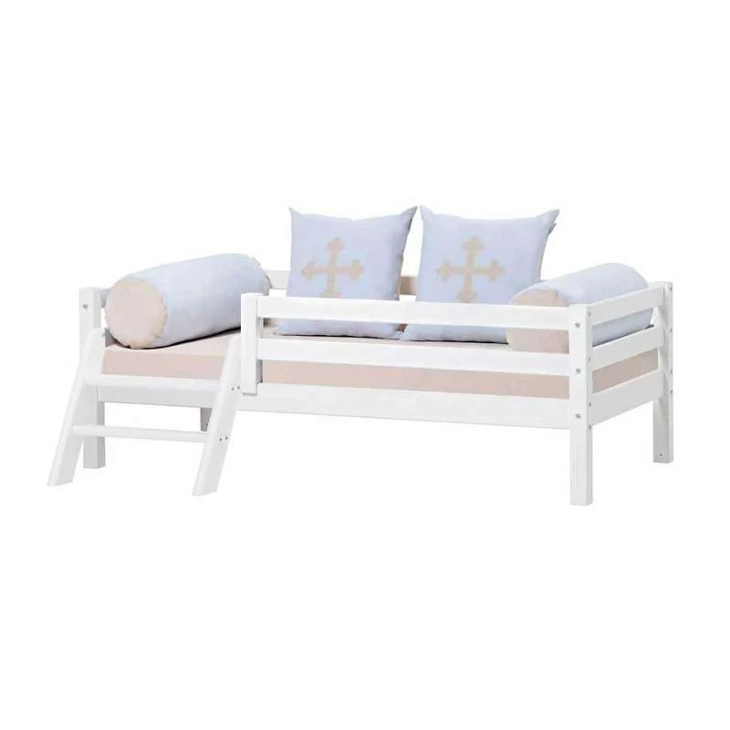 Hoppekids ECO Dream - Junior krevet s ljestvama i zaštitom za krevet - 70x160 cm. - Bijela