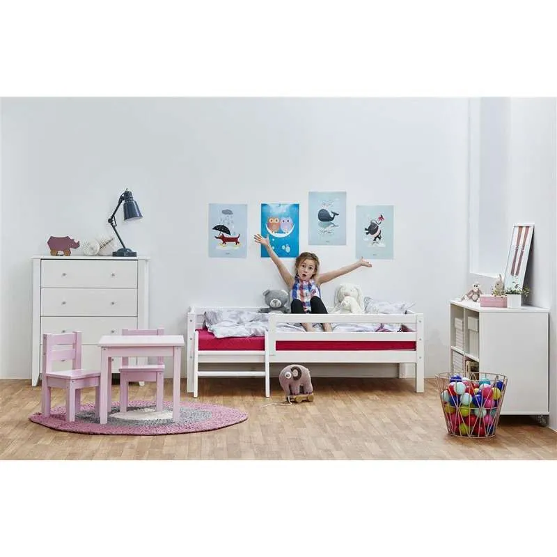 Hoppekids ECO Dream - Junior krevet s ljestvama i zaštitom za krevet - 70x160 cm. - Bijela