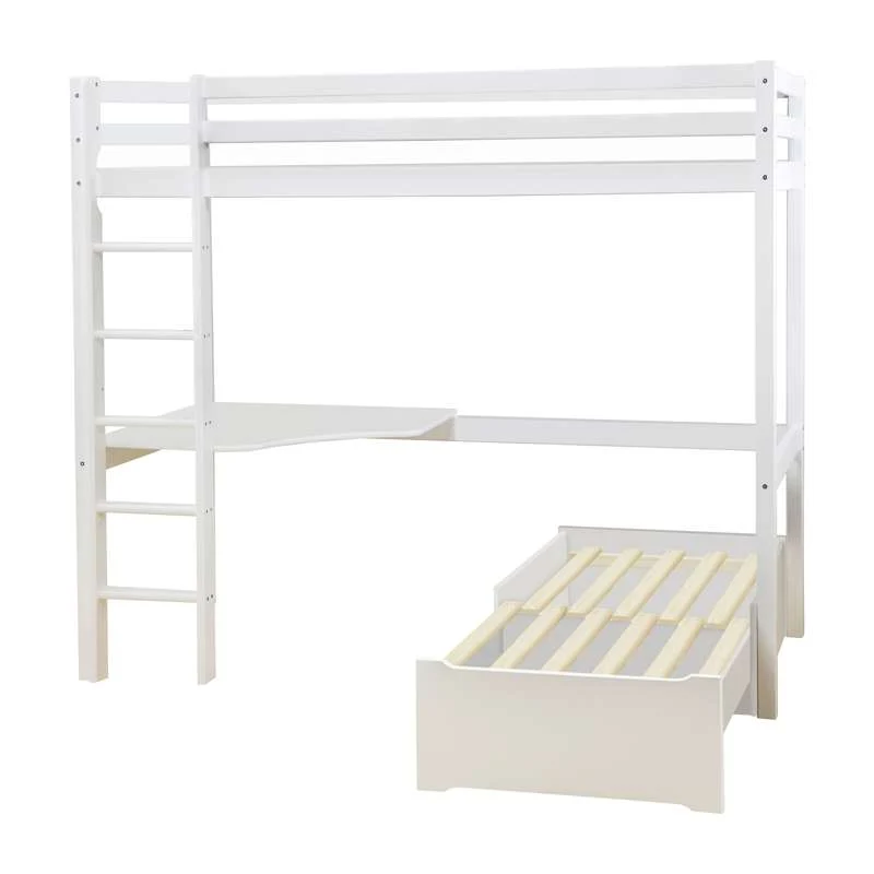 Hoppekids ECO Dream - MEGA Krevet s Lounge Modulom i Stolnom Pločom - 90x200 cm. - Bijela
