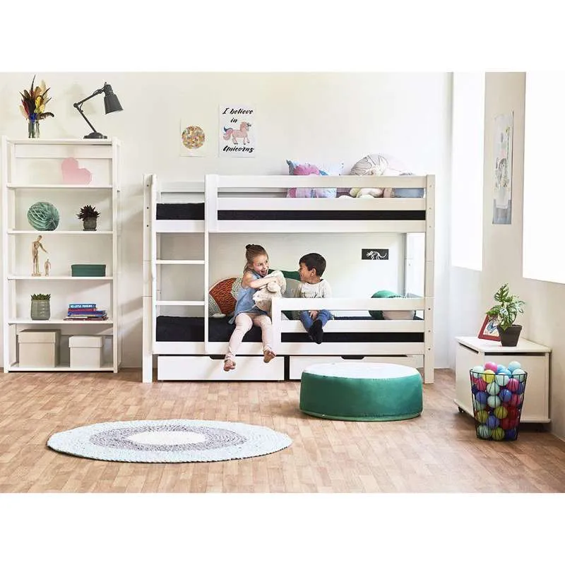 Hoppekids ECO Luxury - Krevet na kat - 150 cm. - 90x200 cm. - Dva kreveta - Fleksibilna podnica - Bijela