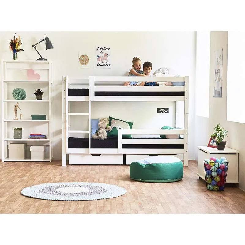 Hoppekids ECO Luxury - Krevet na kat - 150 cm. - 90x200 cm. - Dva kreveta - Fleksibilna podnica - Bijela