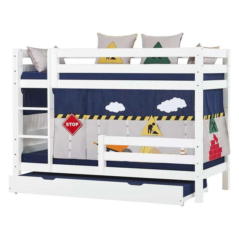 Hoppekids ECO Luxury - Krevet na kat - 150 cm. - 90x200 cm. - Dva kreveta - Fleksibilna podnica - Bijela