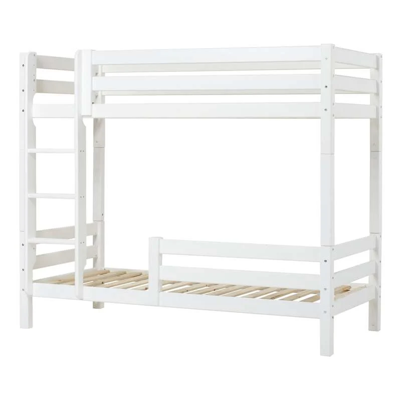 Hoppekids ECO Luxury - Visoki krevet na kat - 90x200 cm. - Dva kreveta - Fleksibilna podnica - Bijela