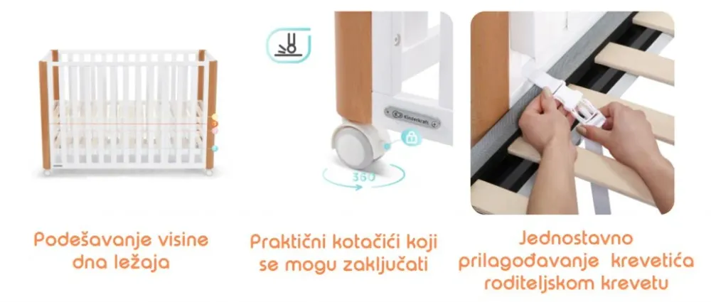 Kinderkraft krevetić KOYA 4u1 + madrac