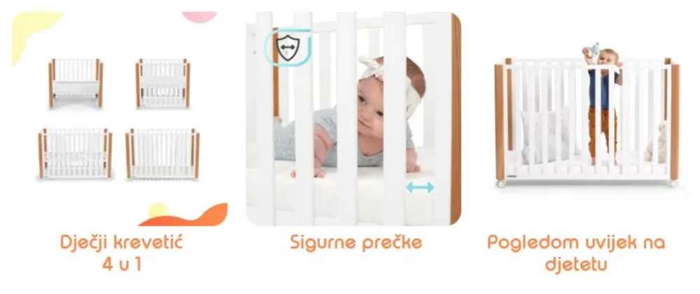 Kinderkraft krevetić KOYA 4u1 + madrac