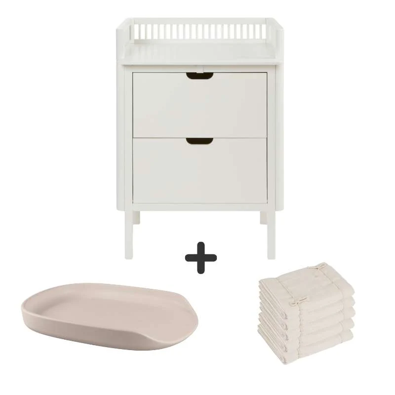 Sebra Pusleni stol s ladicama - Klasična bijela - Paket 4