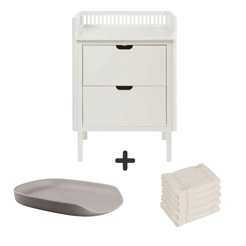 Sebra Pusleni stol s ladicama - Klasična bijela - Paket 1