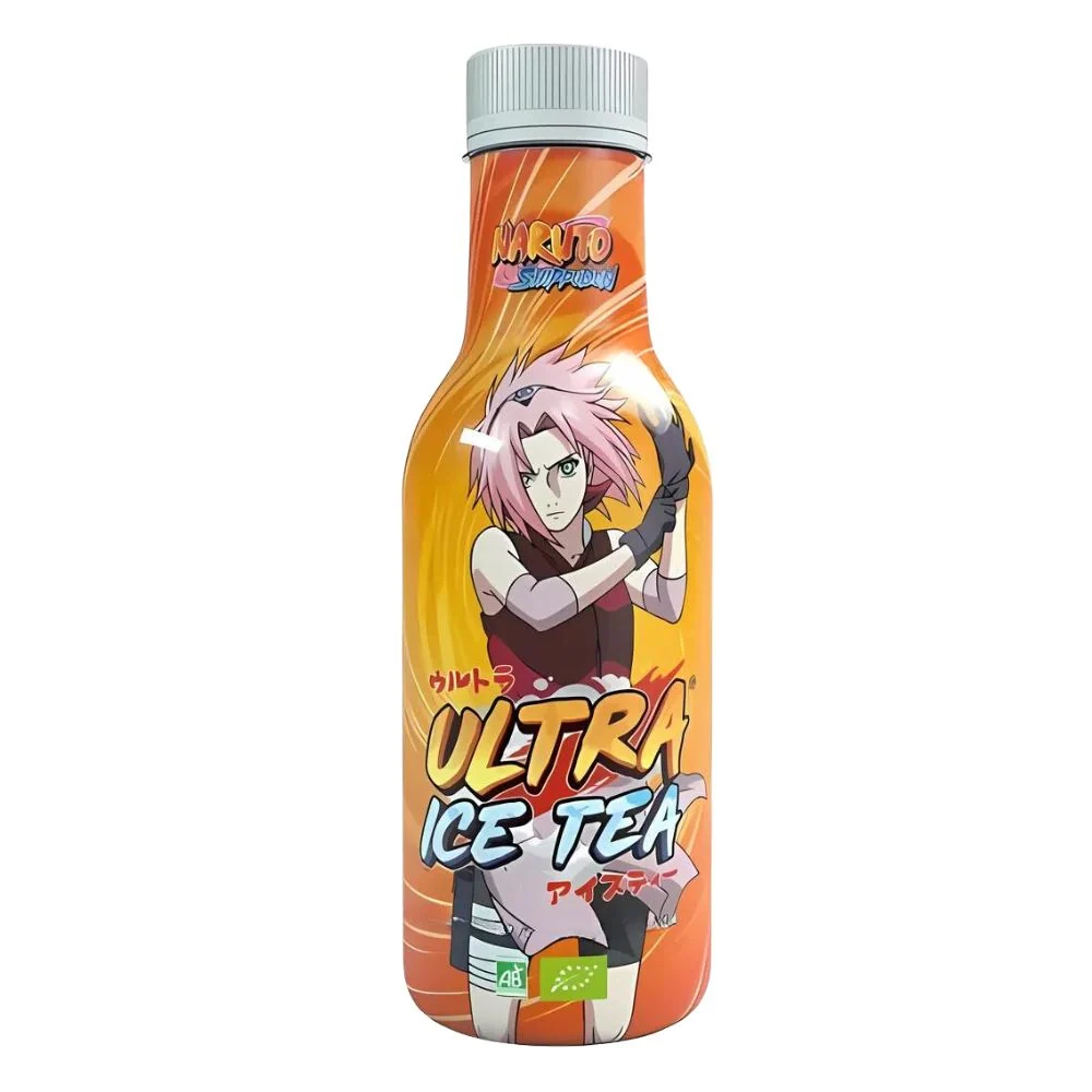 Naruto Ultra Ice Tea Sakura Peach Juicy, bijeli čaj s sokom od breskve od 500ml