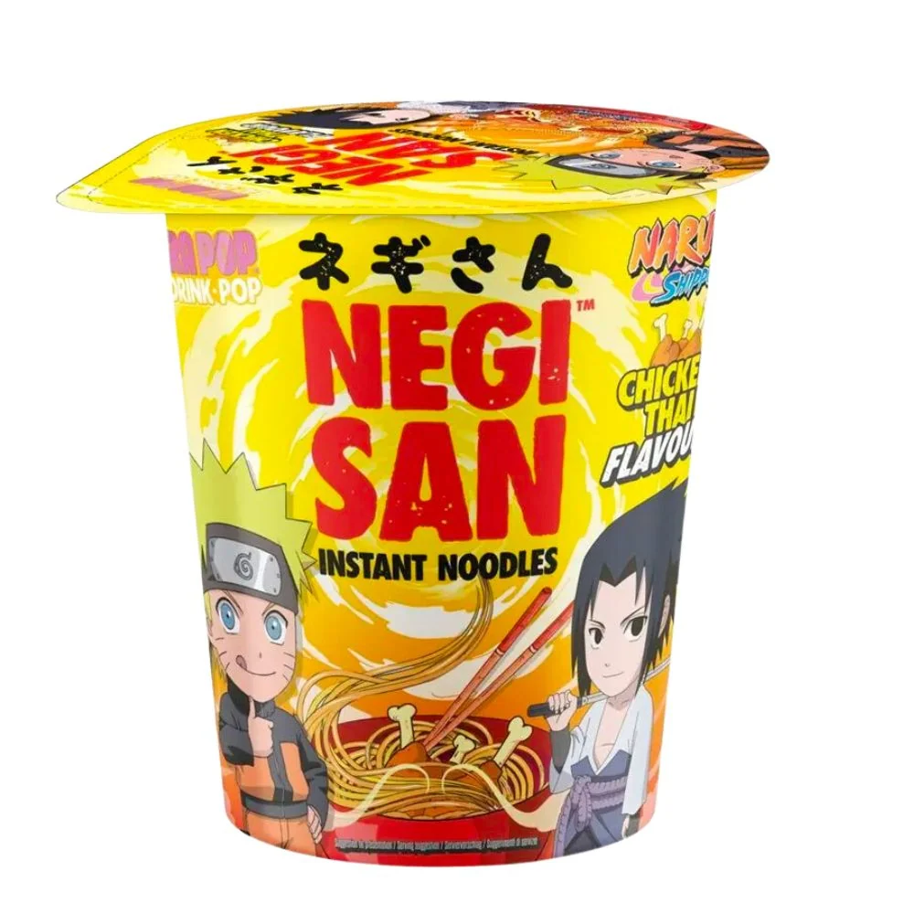 Naruto Ultra Pop Instant Noodles Thai Piletina od Naruta i Sasukea, rezanci s okusom piletine od 65g