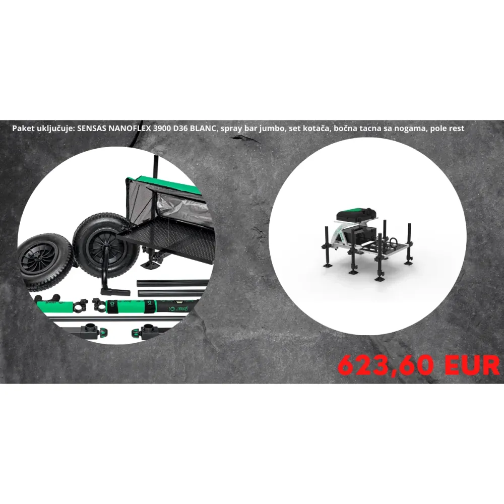 SET SENSAS NANOFLEX 3900 BLANC SEATBOX 36