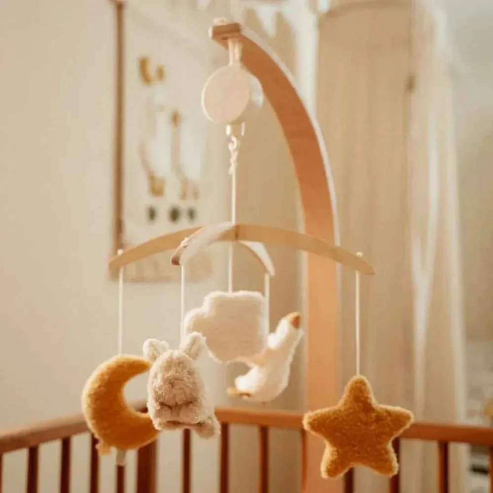 Little Dutch® Drveni glazbeni vrtuljak Newborn Naturals