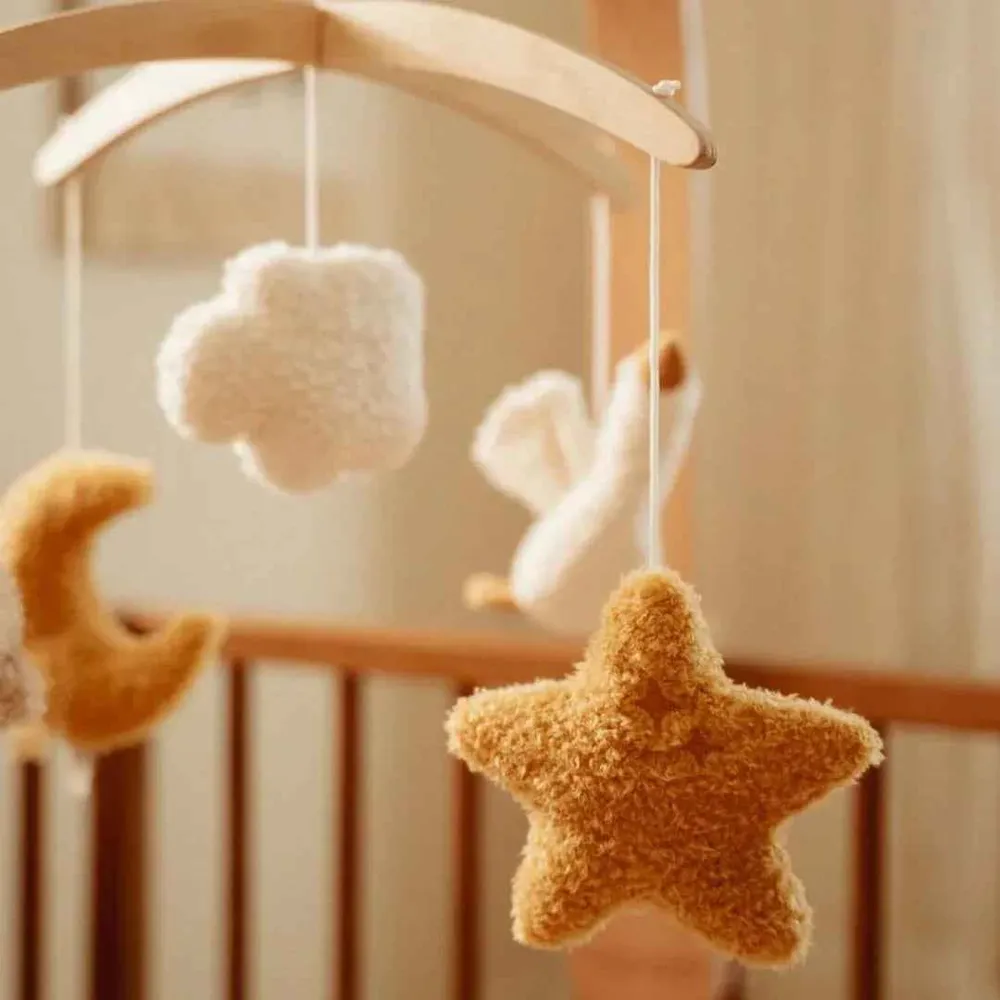 Little Dutch® Drveni glazbeni vrtuljak Newborn Naturals