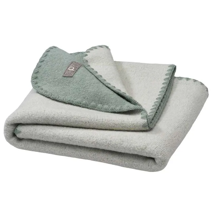 Disana Dobbeltsidet Babytæppe - Merinould - 80x100 cm. - Jade/Natural