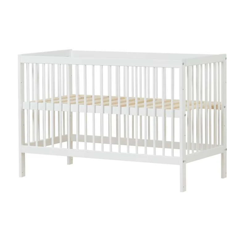 Hoppekids IDA-MARIE - Babyseng m. Justérbar Højde og Sidepanel - Hvid