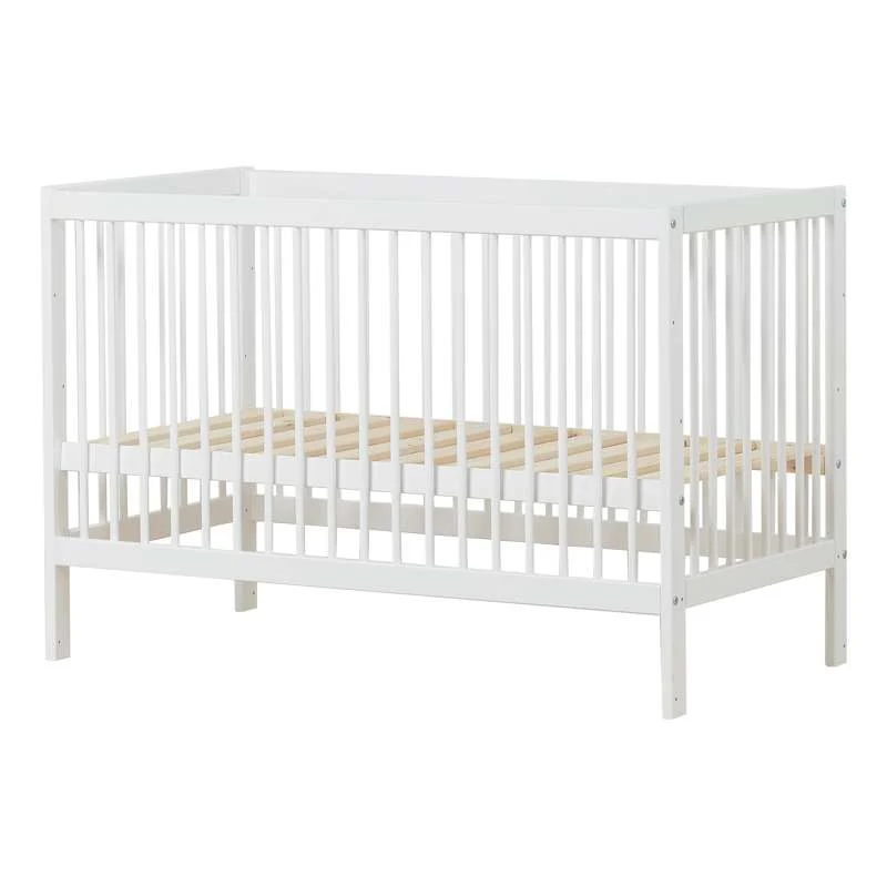 Hoppekids IDA-MARIE - Babyseng m. Justérbar Højde og Sidepanel - Hvid