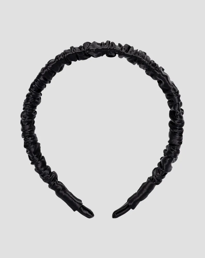 100% prirodna svilena crna Twisty svilena traka za kosu