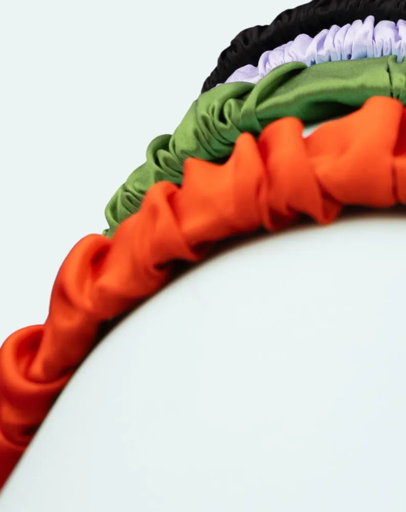 100% prirodna svilena crna Twisty svilena traka za kosu
