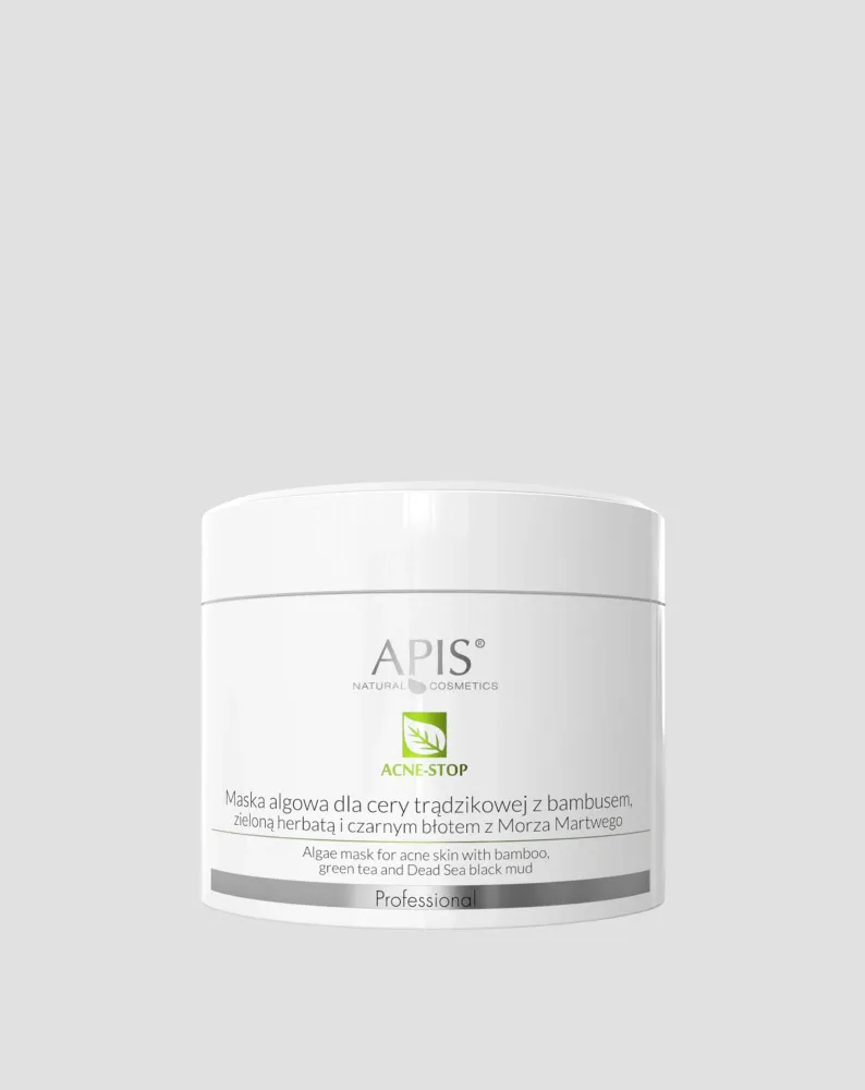 Acne-Stop maska od algi za kožu sklonu aknama s bambusom, zelenim čajem i crnim blatom s Mrtvog mora Apis