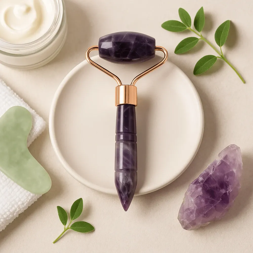Amethyst valjak za lice masažer za lice