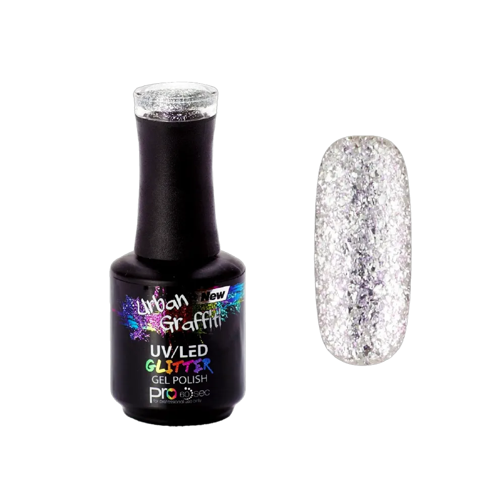 Artemis - UGGP-A0910 Urban Graffiti Srebrni Glitter Gel Lak 15ml