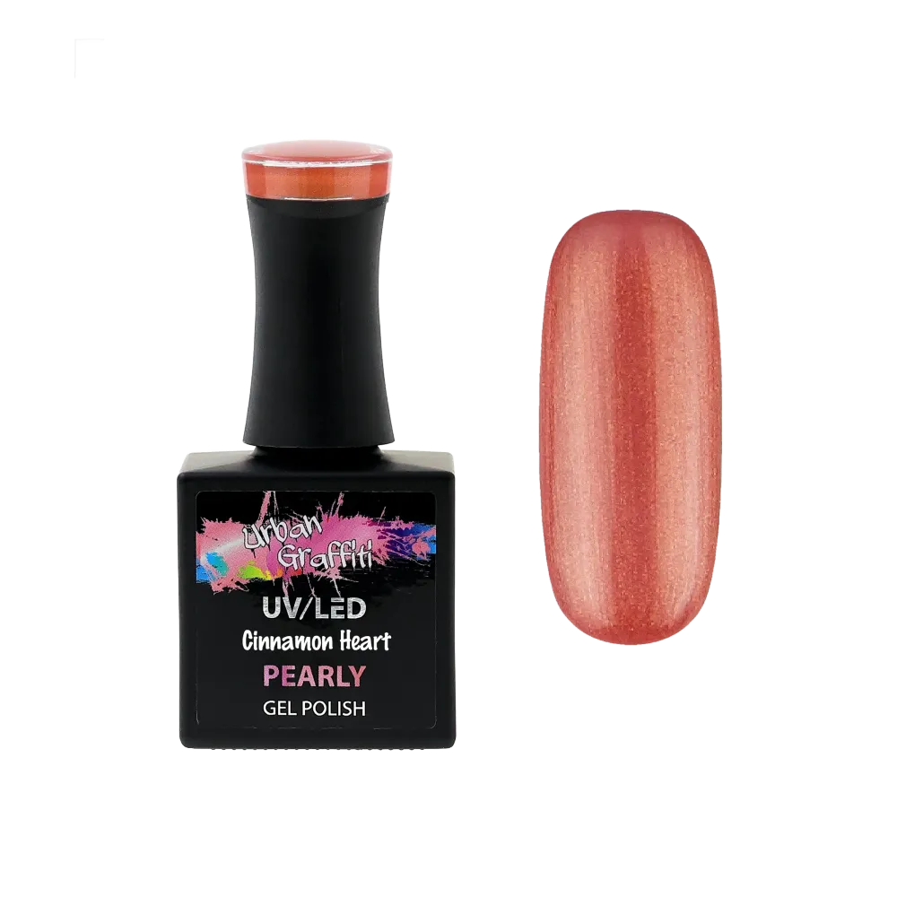 Cinnamon Heart - UGGP-A0904 Urban Graffiti Crveno-Narančasti Biserni Gel Lak 15ml