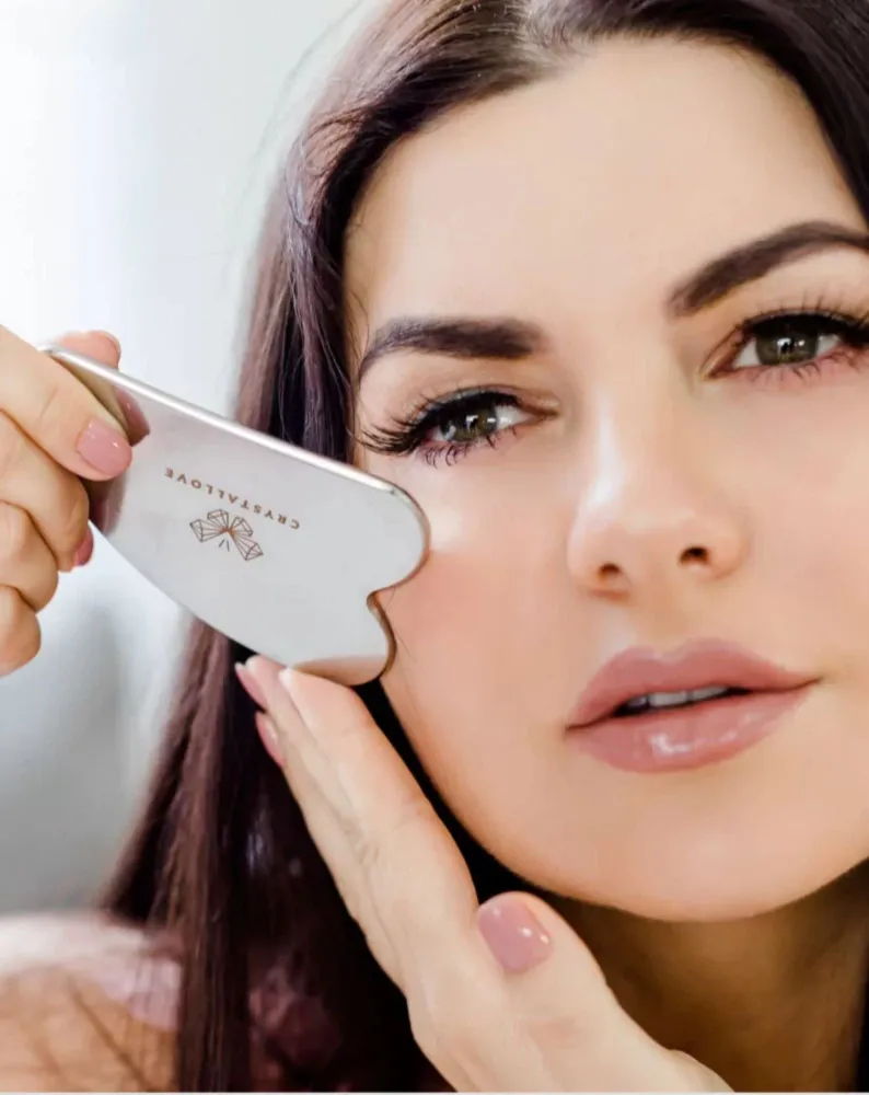 Cryo Ice Gua Sha Crystallove gua sha ploč za lice od nehrđajućeg čelika