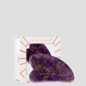 Crystallove ametist gua sha ploč za masažu lica za sklad i opuštanje